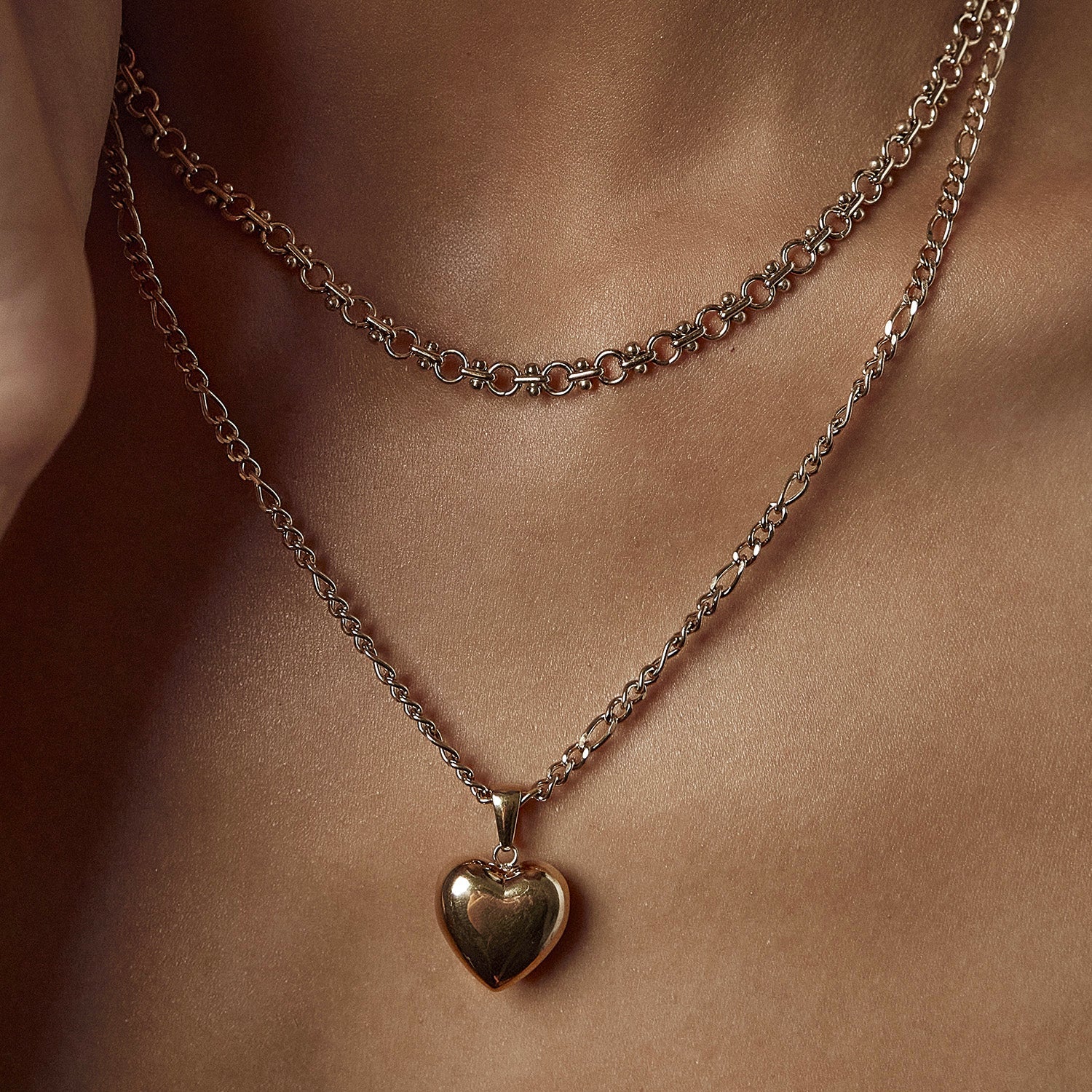 Rose Heart Necklace - Gold