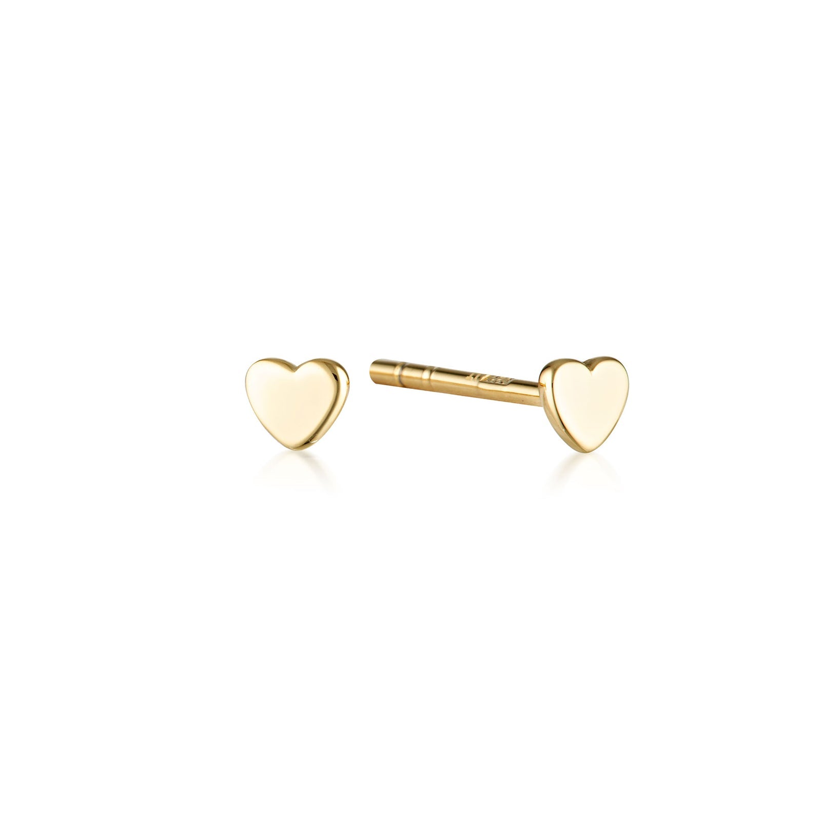 Micro Heart Stud Earrings - Gold