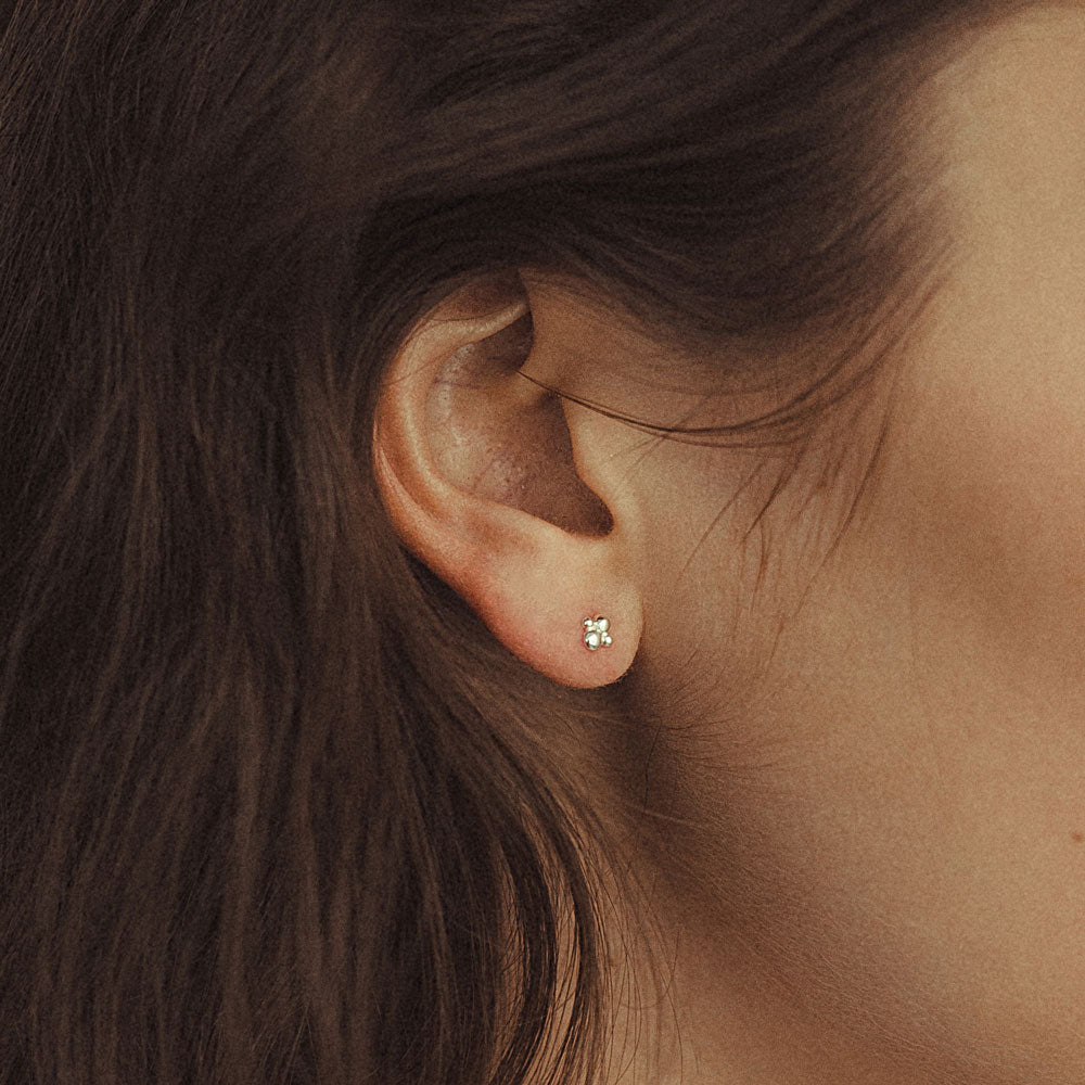 Cluster Stud Earrings - Silver