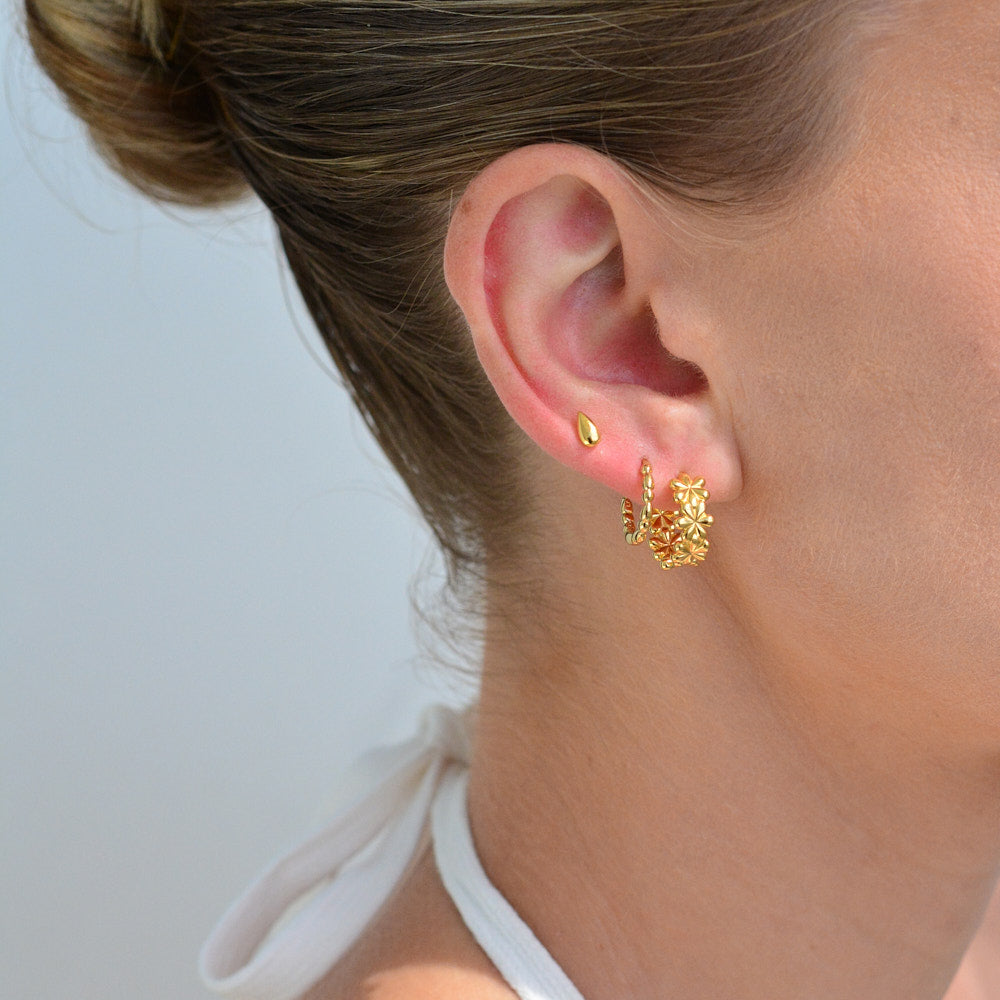 Petal Stud Earrings - Gold