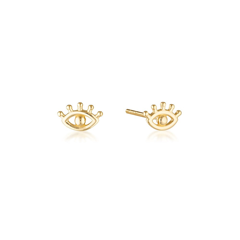 Evil Eye Stud Earrings - Gold