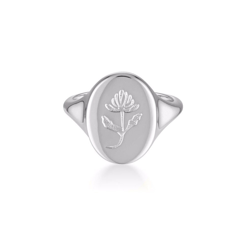 Waratah Signet Ring - Silver