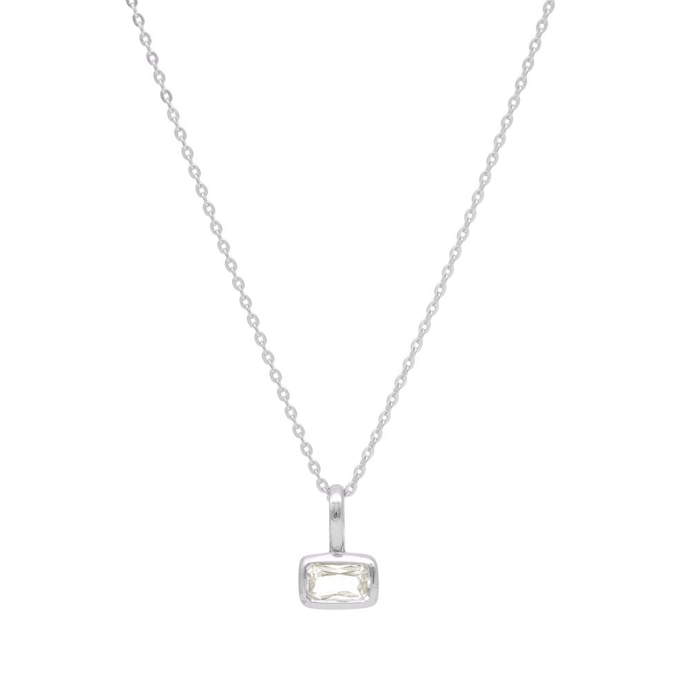 Calibri Necklace - Lab Grown White Sapphire - Silver