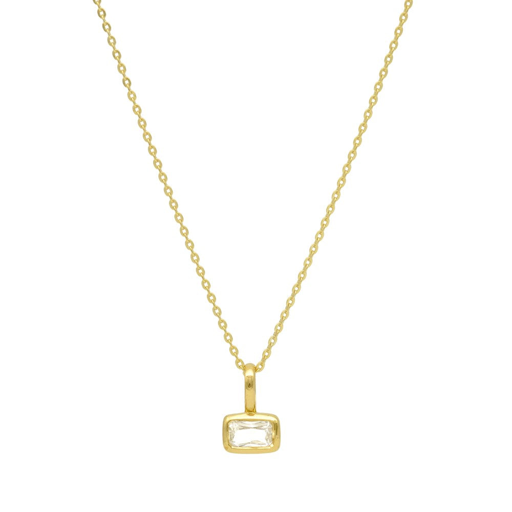 Calibri Necklace - Lab Grown White Sapphire - Gold