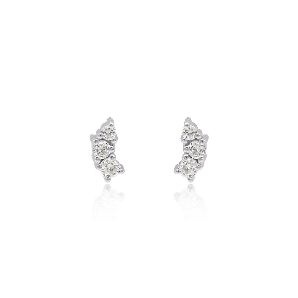 Ebb Stud Earrings - Silver