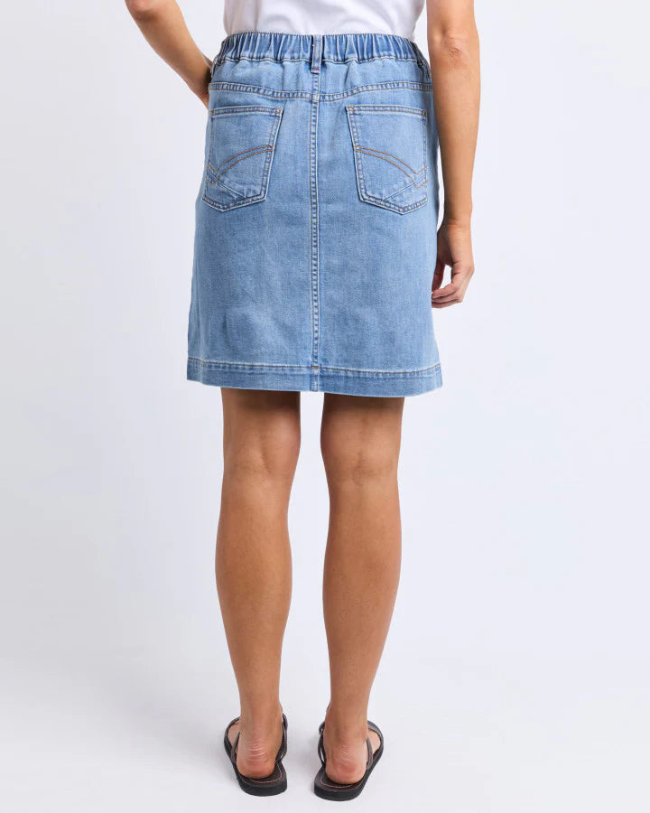 Birdie Denim Skirt - Light Blue