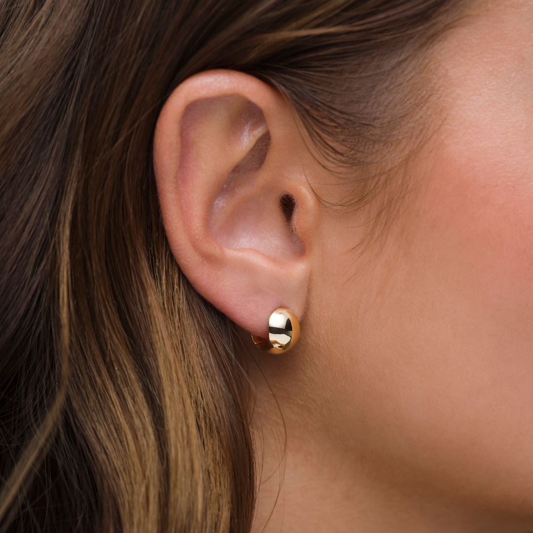 Bridget Dome Hoops Mini - Gold
