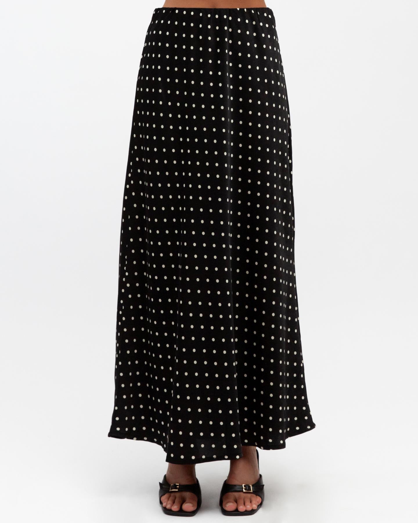 Nora Polka Dot Skirt - Black Cream