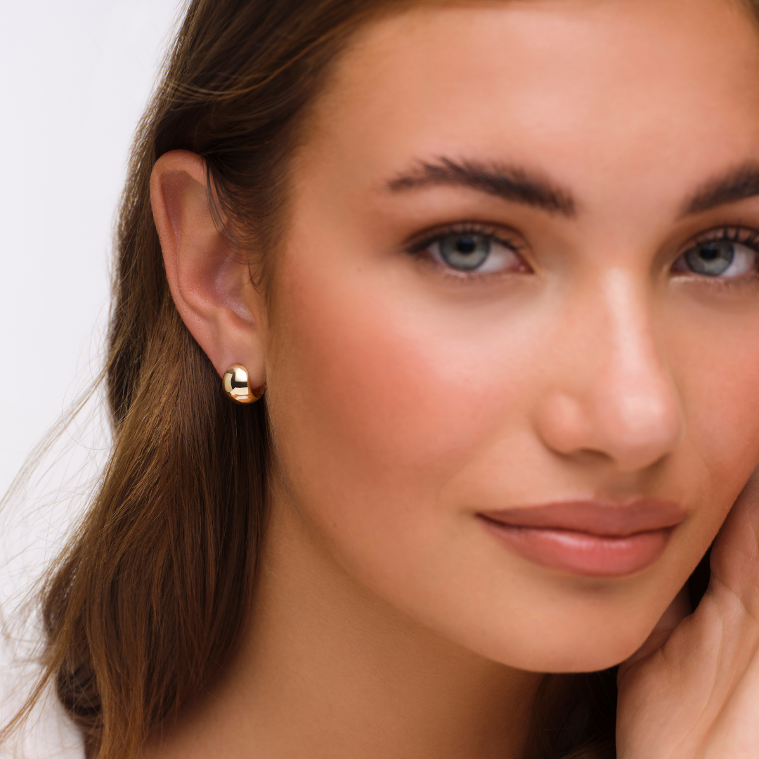 Bridget Dome Hoops Mini - Gold