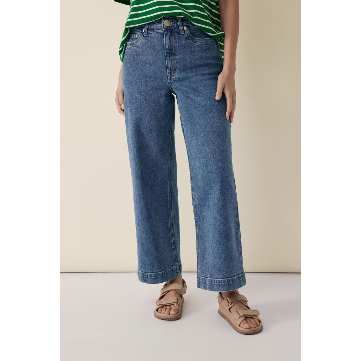 Wide Leg Jean in Organic Cotton - Indigo Blue