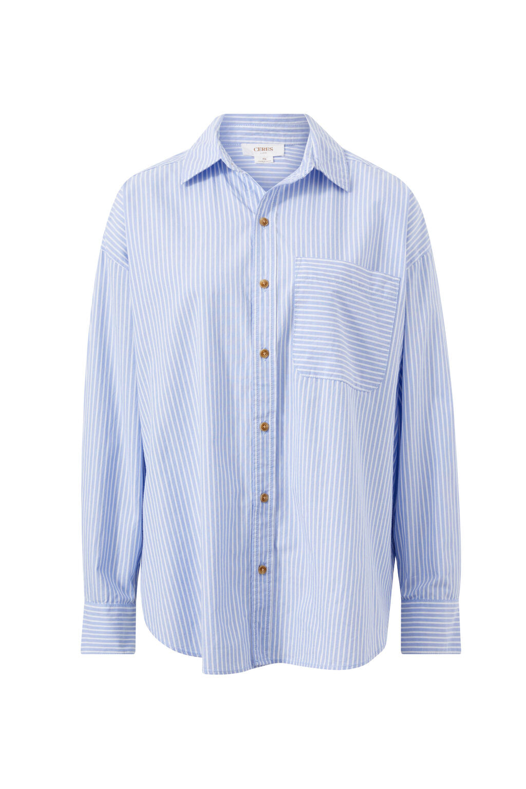 Oversized Shirt - White Heritage Blue Stripe