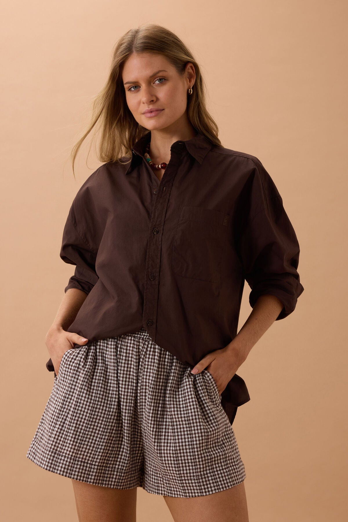 Peta Oversize Shirt - Chocolate