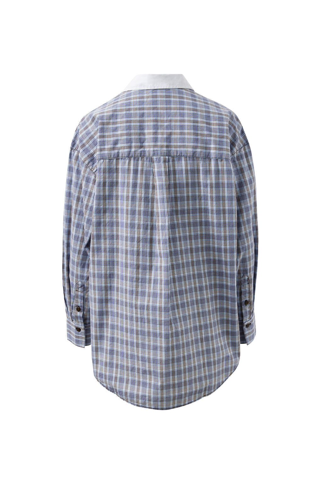 Peta Oversized Shirt - Blue chocolate check