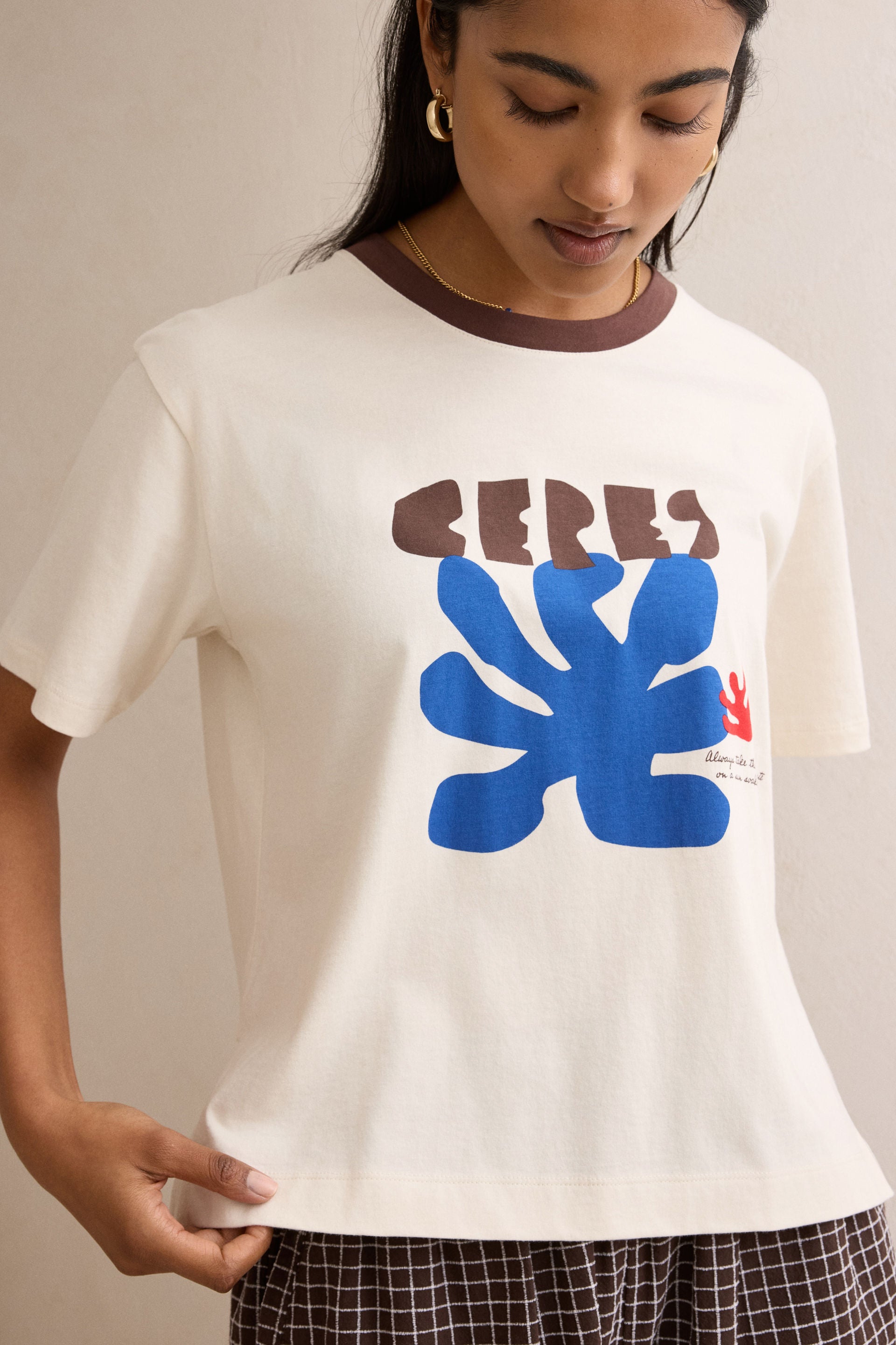 Stevie Slouchy Tee - Buff/Ceres Sunny Afternoon