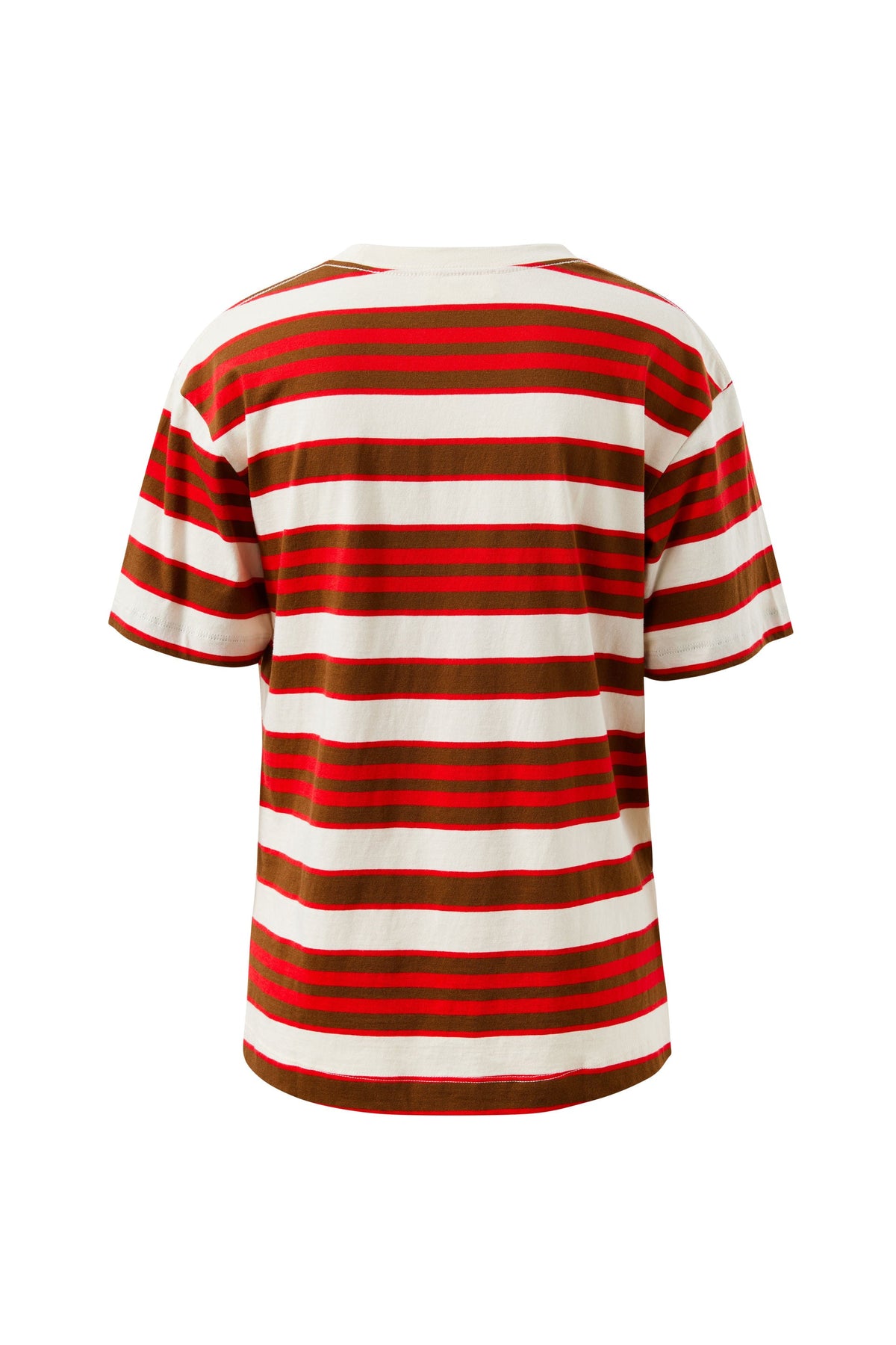 Ceres Life Stevie Slouchy Tee - Heritage Red/Toffee Stripe front