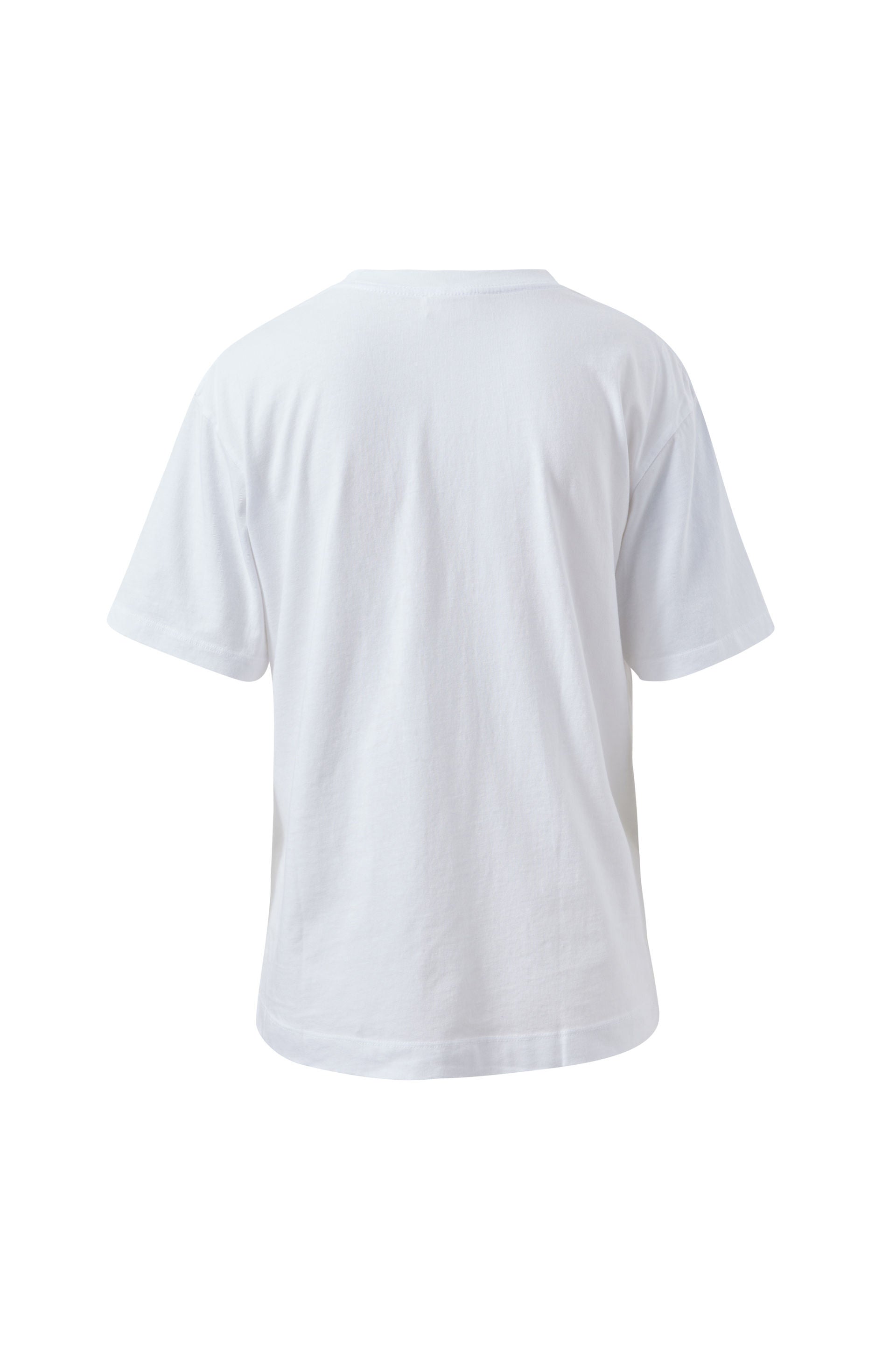 Ceres Life Stevie Slouchy Tee in White Chili Red Varsity, back view