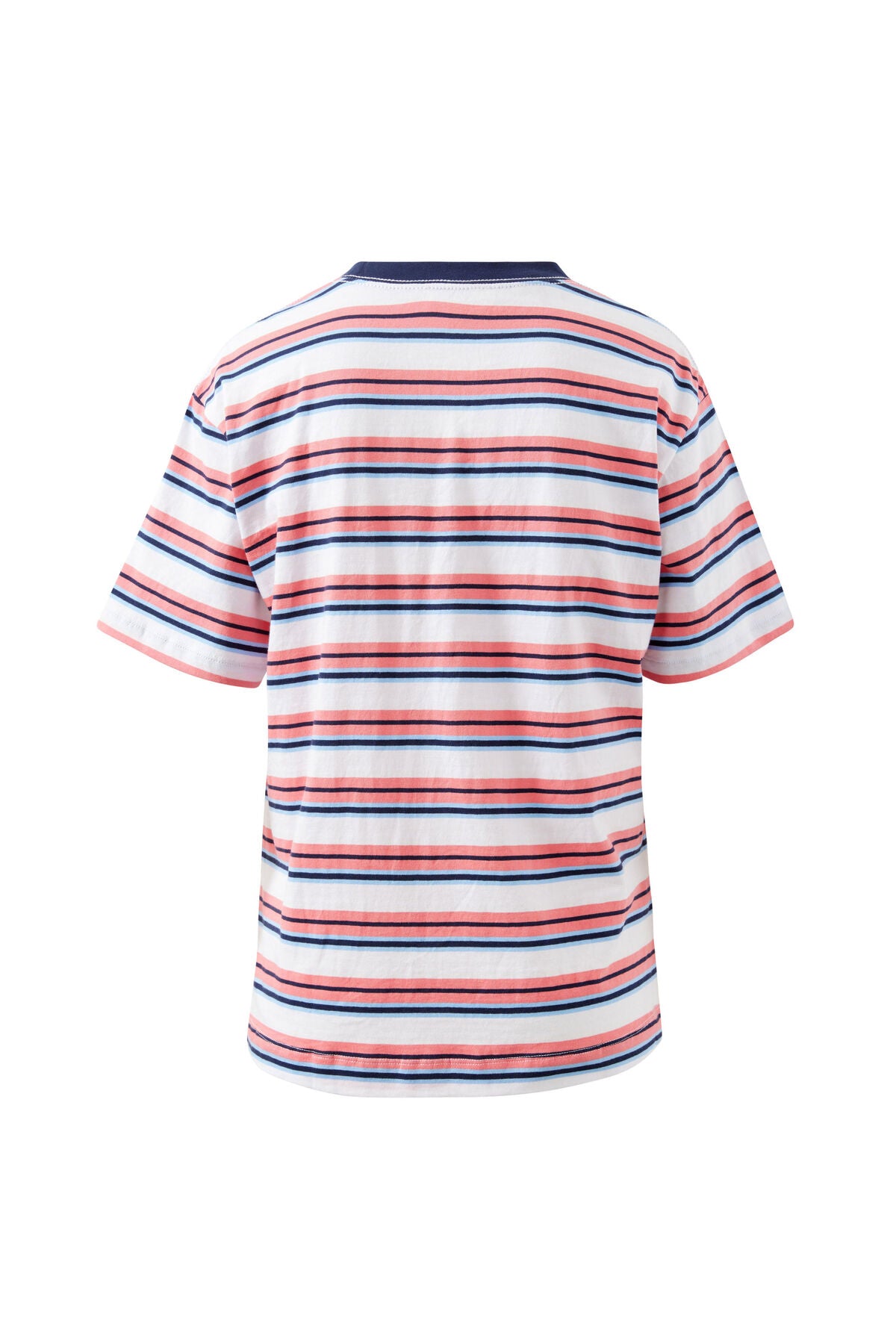 Stevie Slouchy Tee - washed coral/new navy stripe