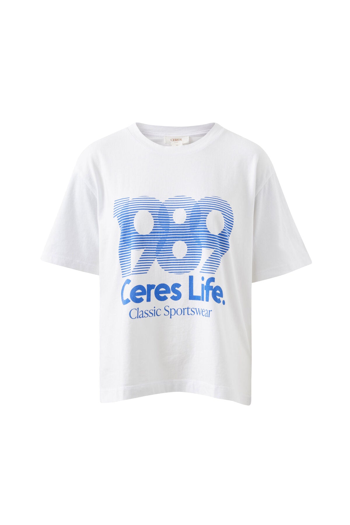 Stevie Slouchy Tee -  White/80 s sport