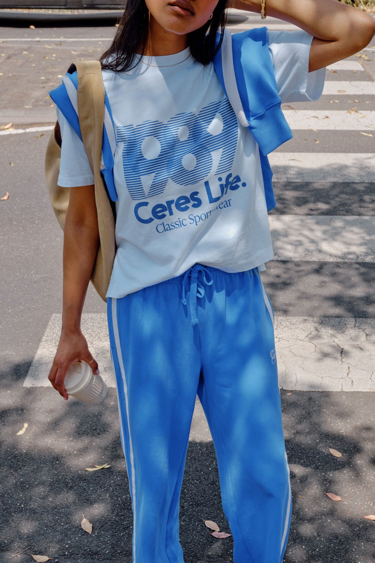 Stevie Slouchy Tee -  White/80 s sport