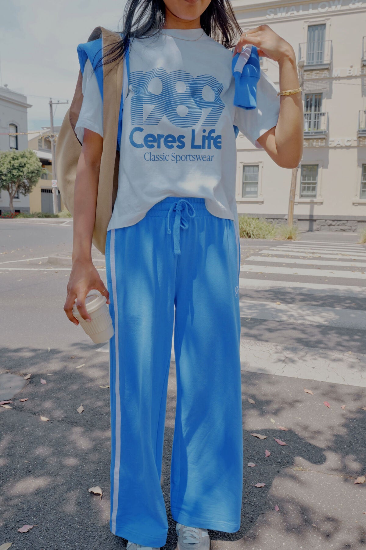 Stevie Slouchy Tee -  White/80 s sport