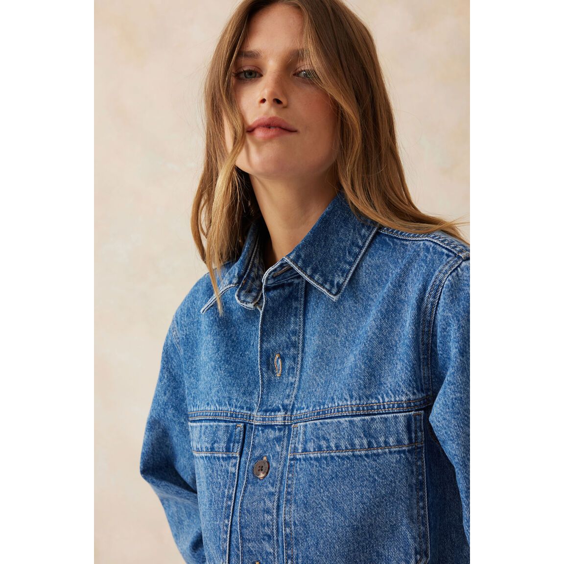 Half Sleeve Boxy Shirt Dress - Fresh Indigo Denim