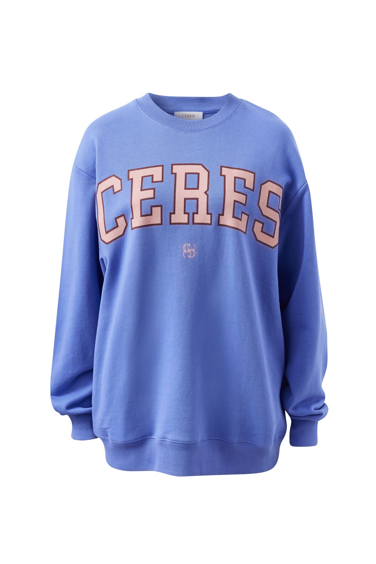 Isla Oversized Slouchy Crew  -  Vintage blue pink clay burnt toffee heritage