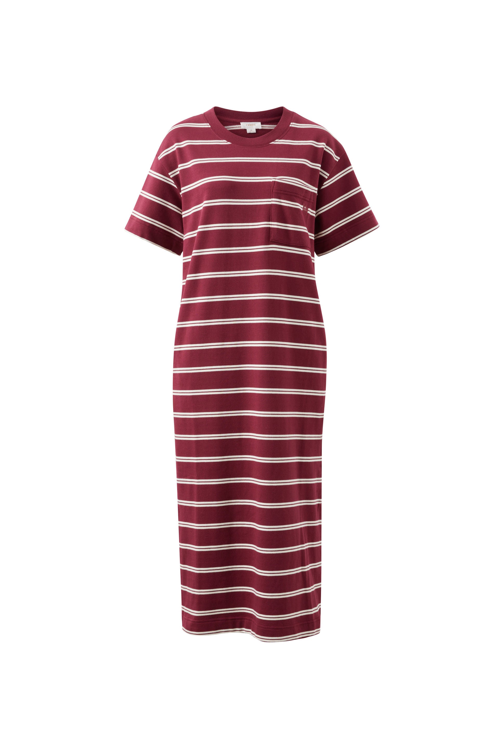 Charlotte Midi Terry Dress -  Burgundy Stripe