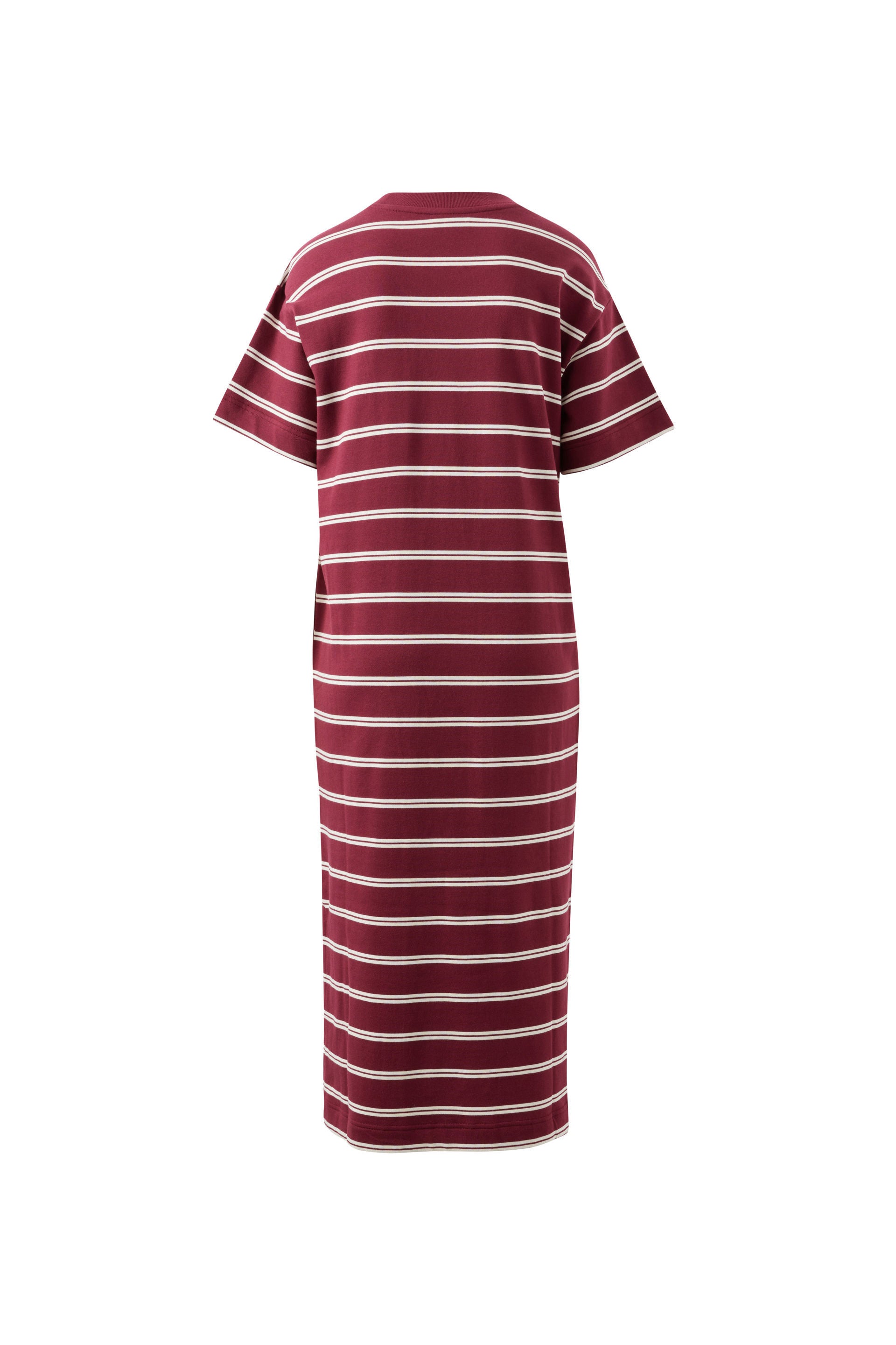 Charlotte Midi Terry Dress -  Burgundy Stripe