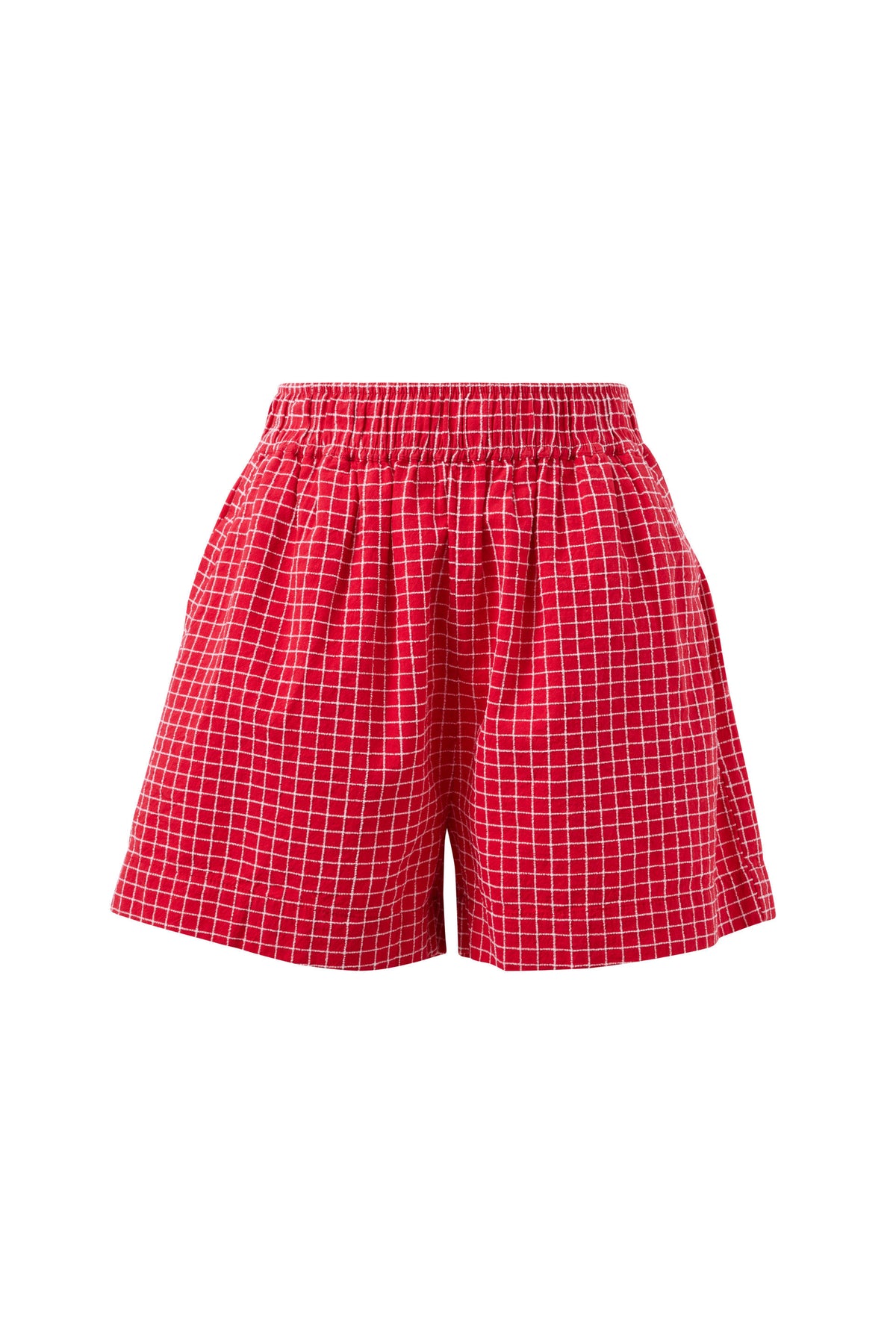 Ceres Life Mila Short - Textured Red Check, styled