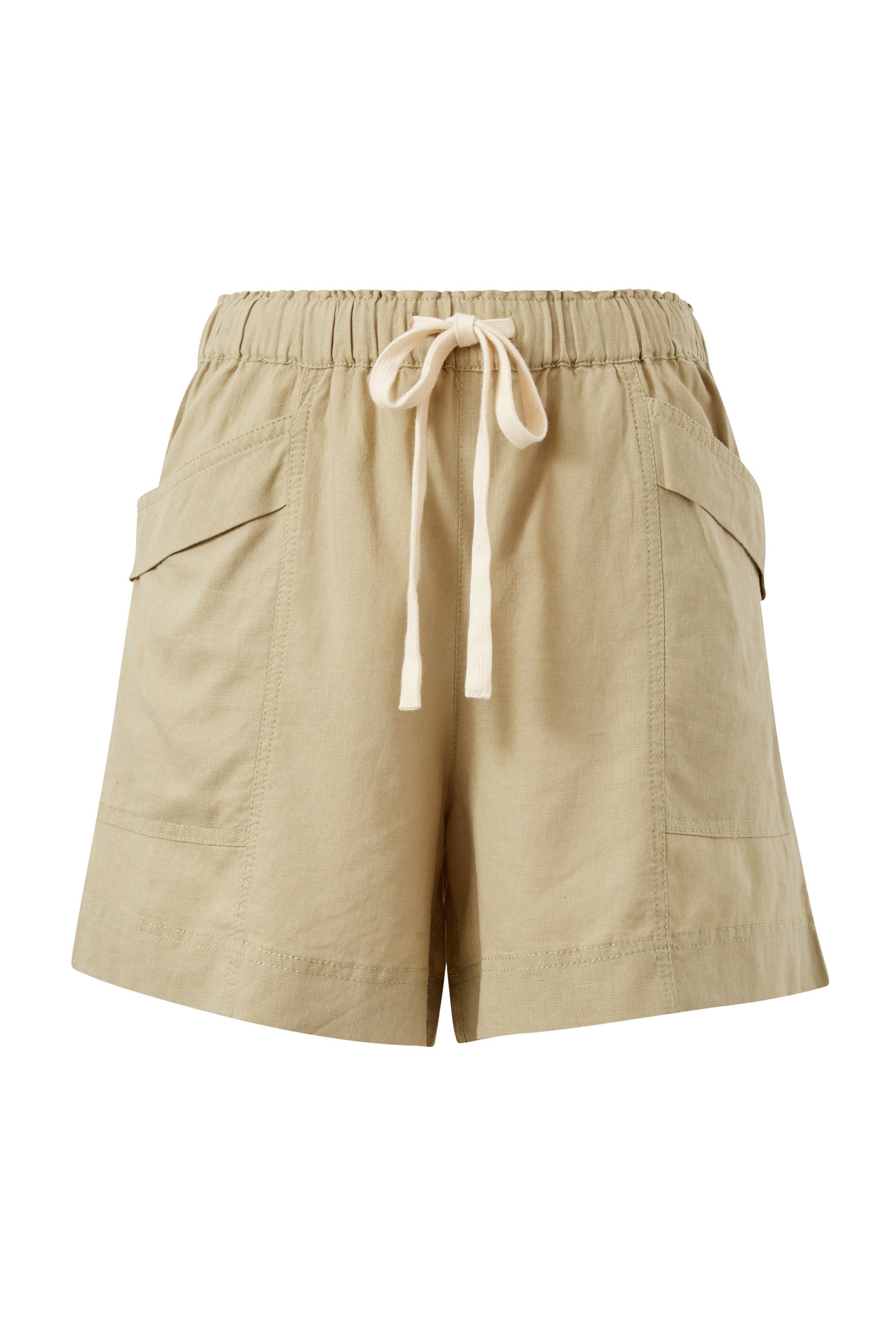 Panelled Pull On Short - Olive