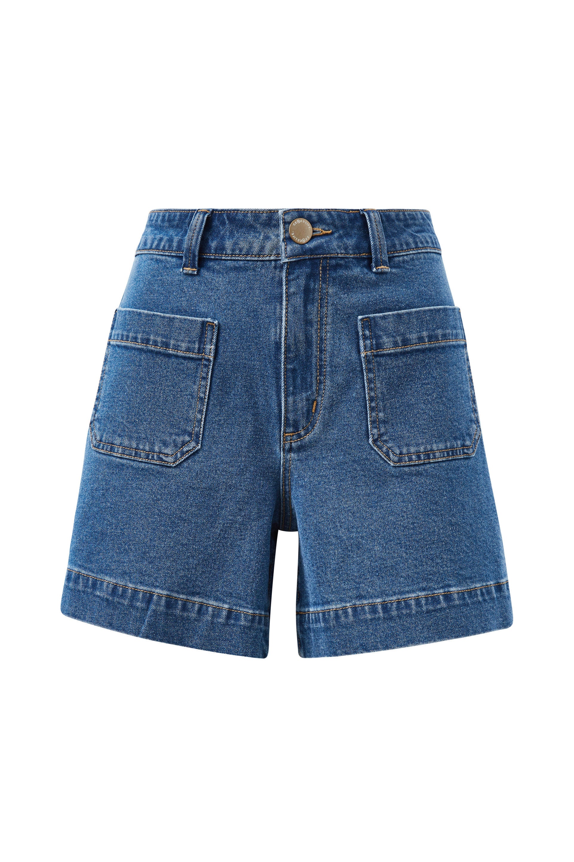 Denim Patch Pocket Short - Fresh Indigo