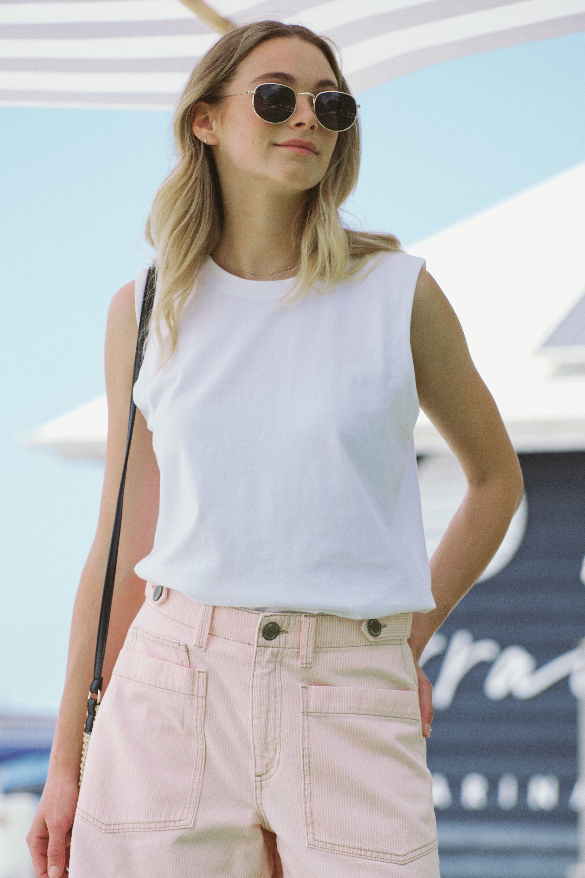 Relaxed Sleeveless Tee - White