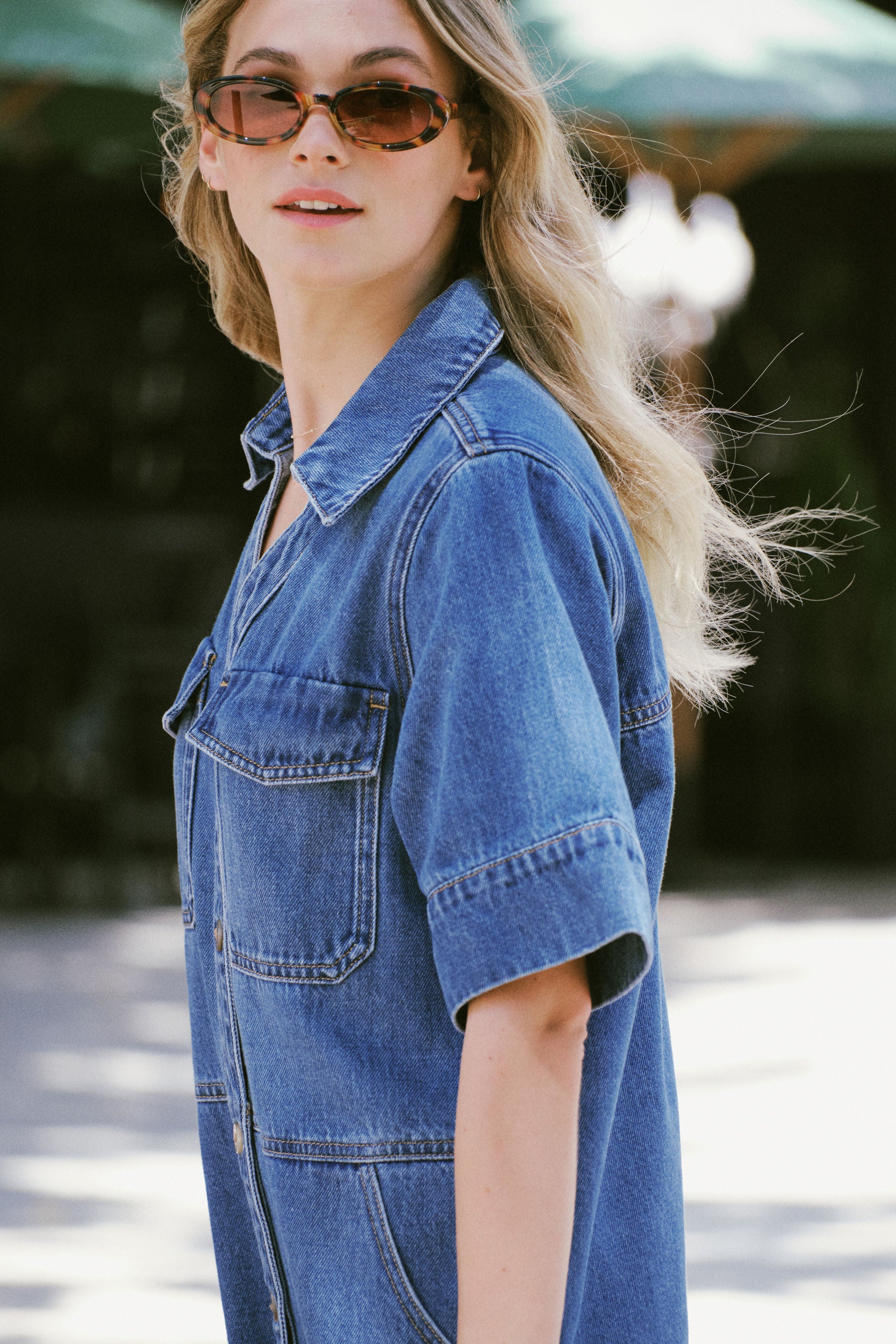 Side Pocket Boxy Dress - Fresh Indigo