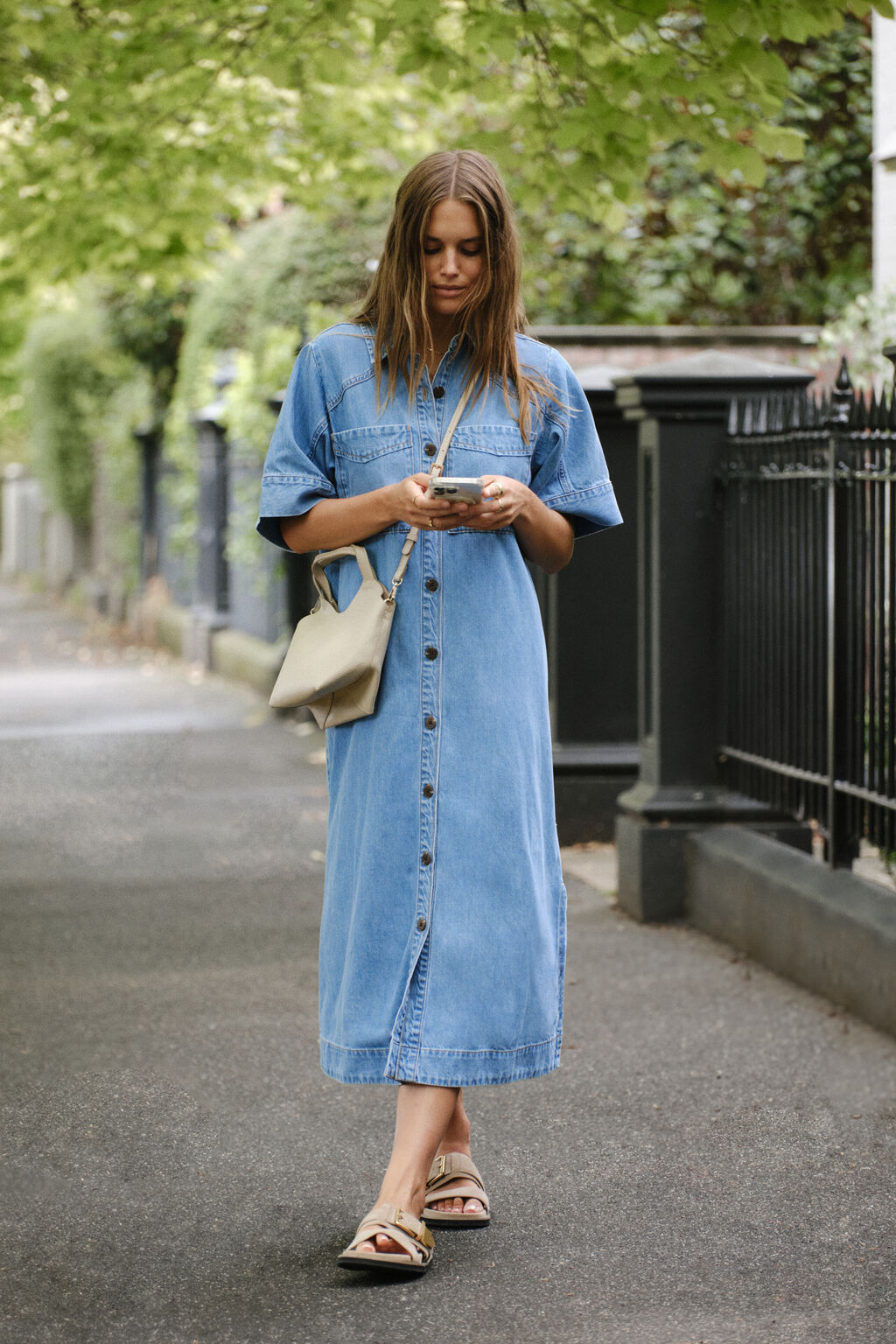 Short Sleeve Warehouse Long Denim Dress Ceres Life Ava Short