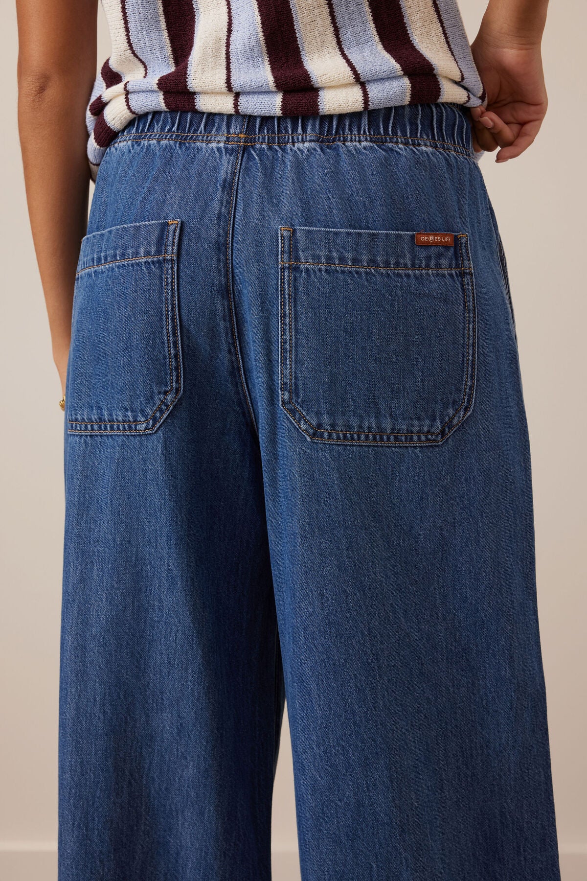 Andie Wide Leg Drawstring Pant - Fresh indigo