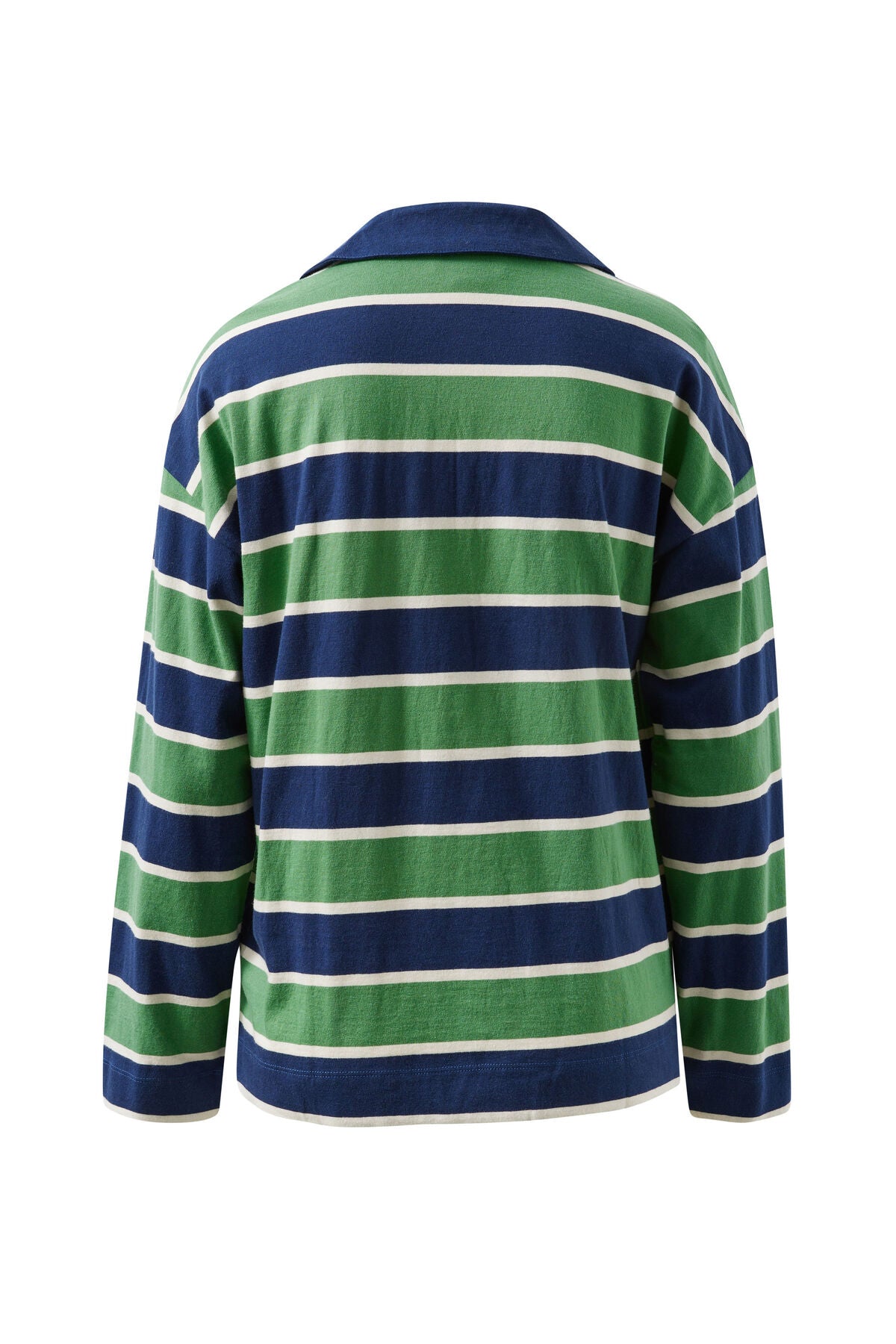 Shelby Slouchy Rugby Top - Pistachio/Heritage Navy Stripe
