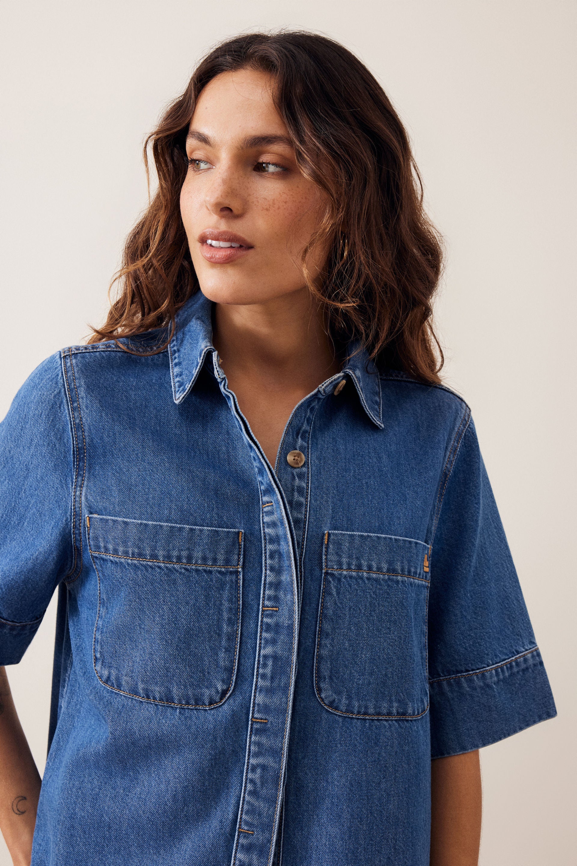 Noa Short Sleeve Shirt - Fresh Indigo