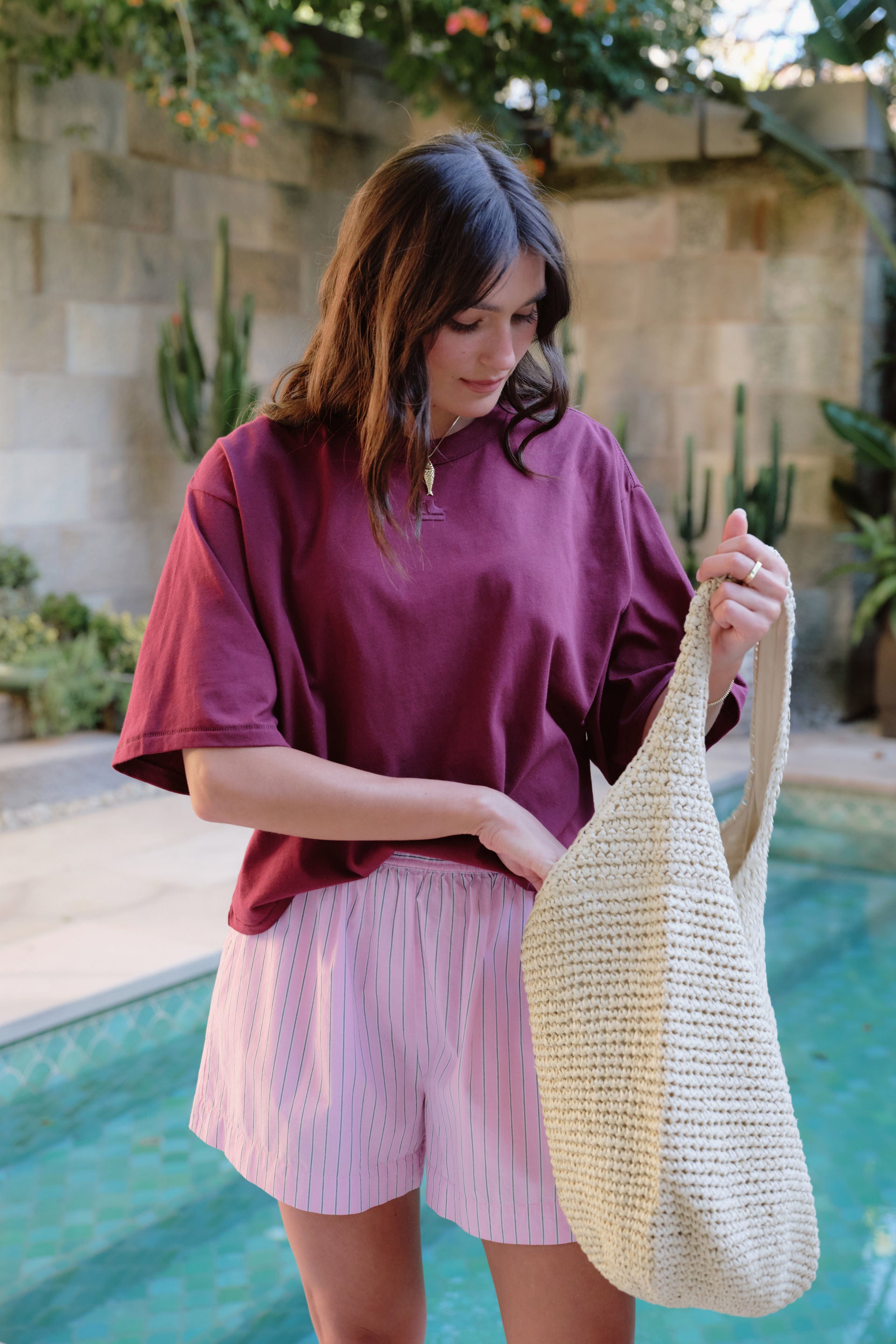 Phoebe Premium Tee - Pomegranate