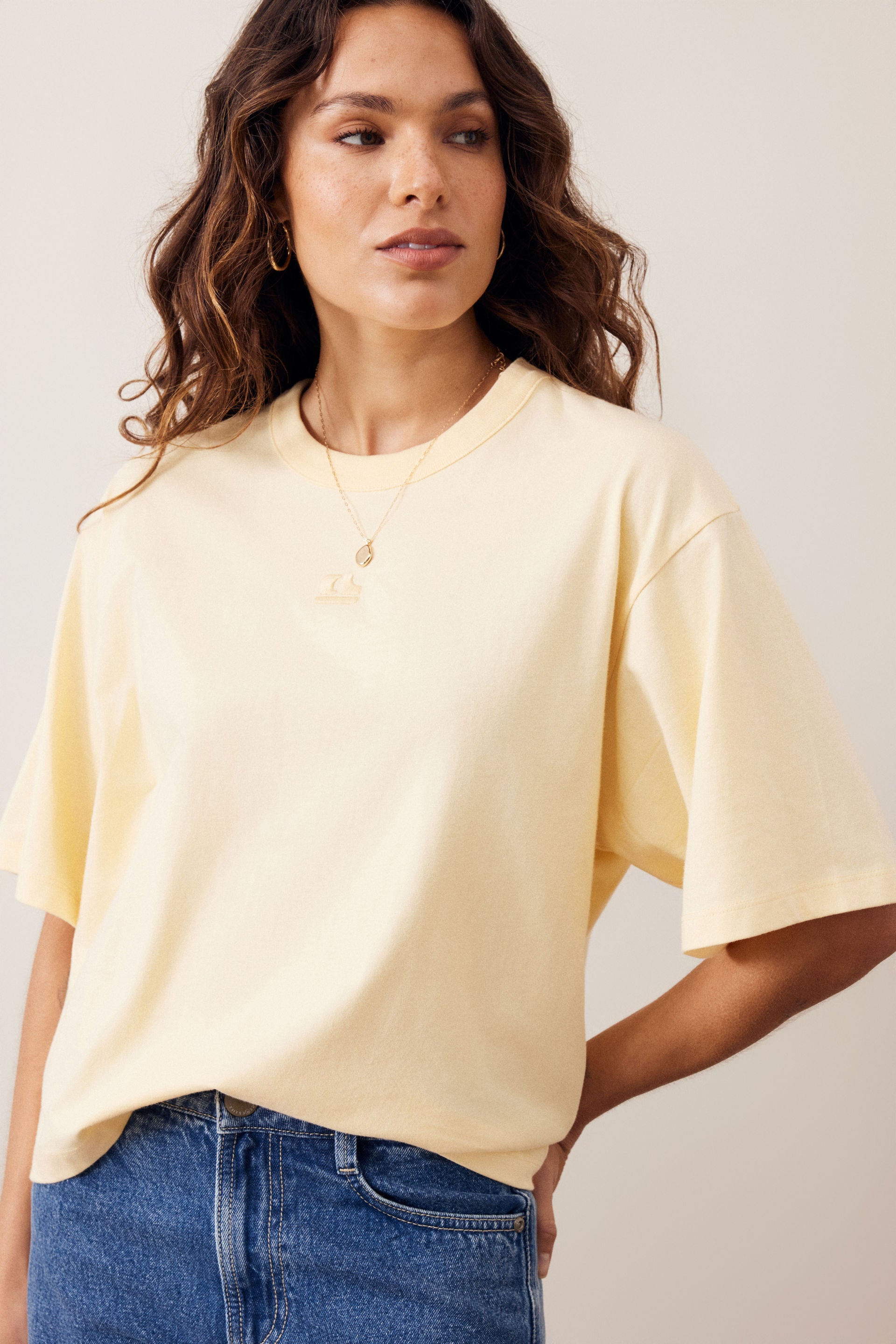 Ceres Life Phoebe Premium Tee in Butter, styled detail