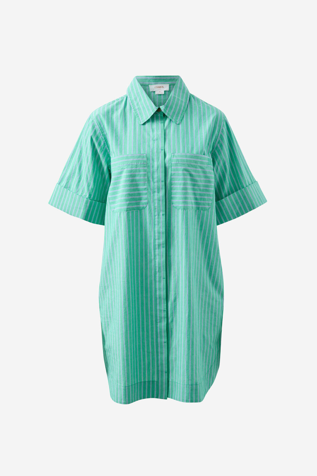 Sara Mini Shirt Dress - Zesty Triple Stripe