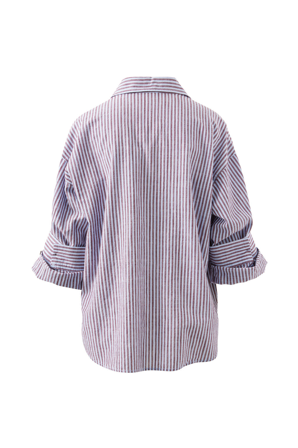 Miya Shirt - Wine Blue Small Stripe