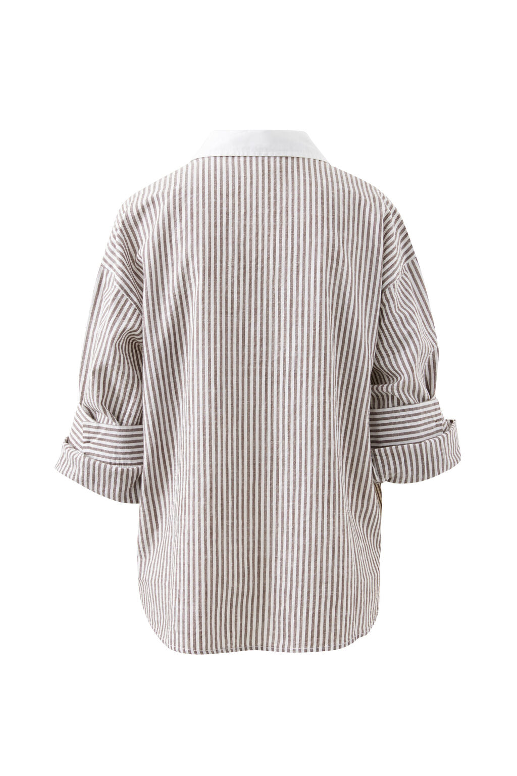 Miya Shirt - Brown White Small Stripe