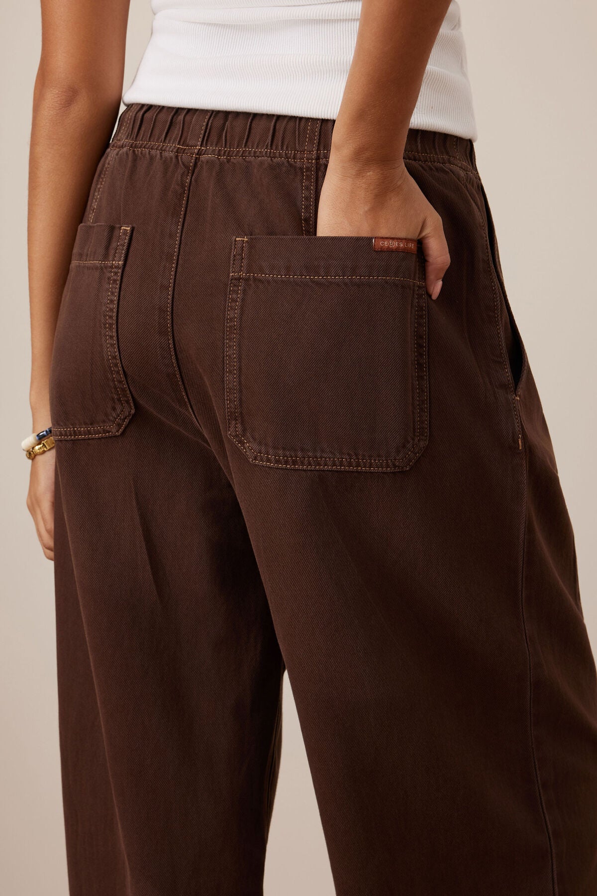 Jessie Barrel Pant - Chocolate