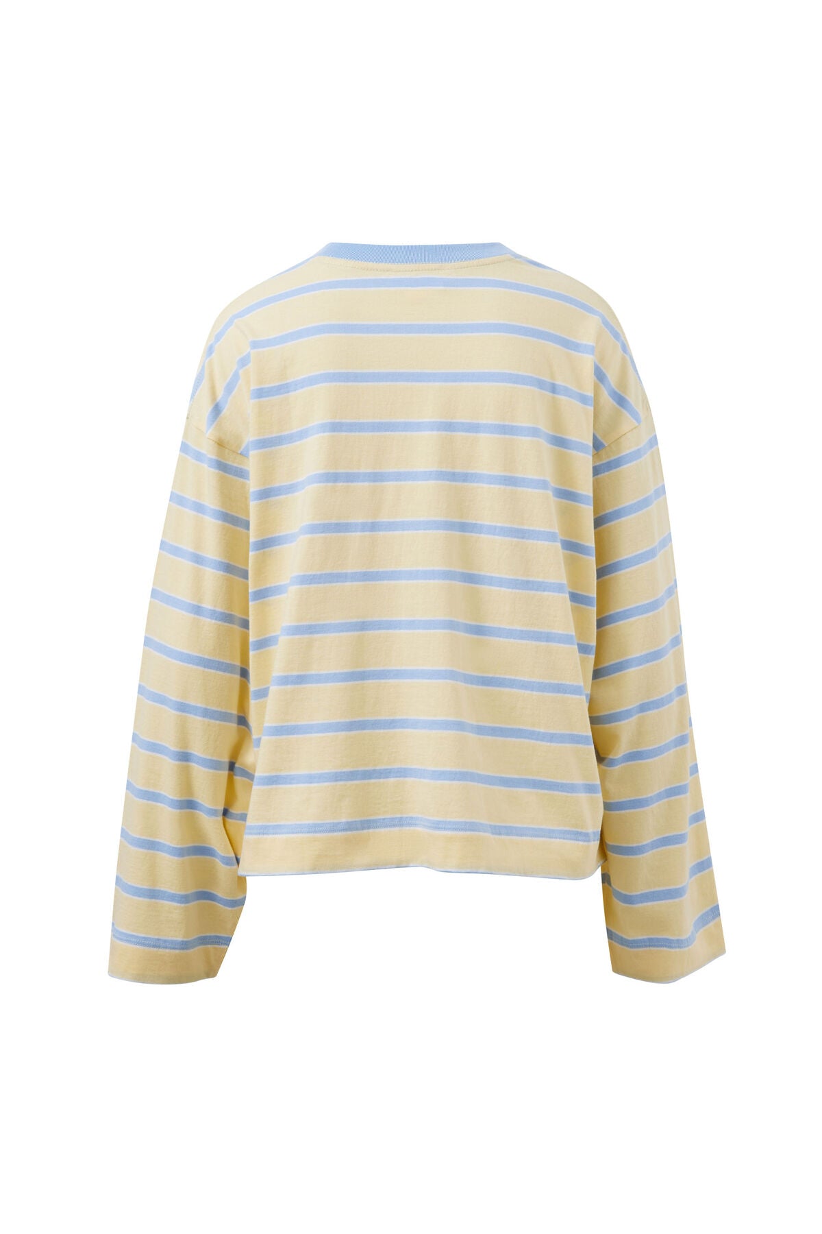 Beau Long Sleeve Slouchy Tee -  Butter/china blue stripe