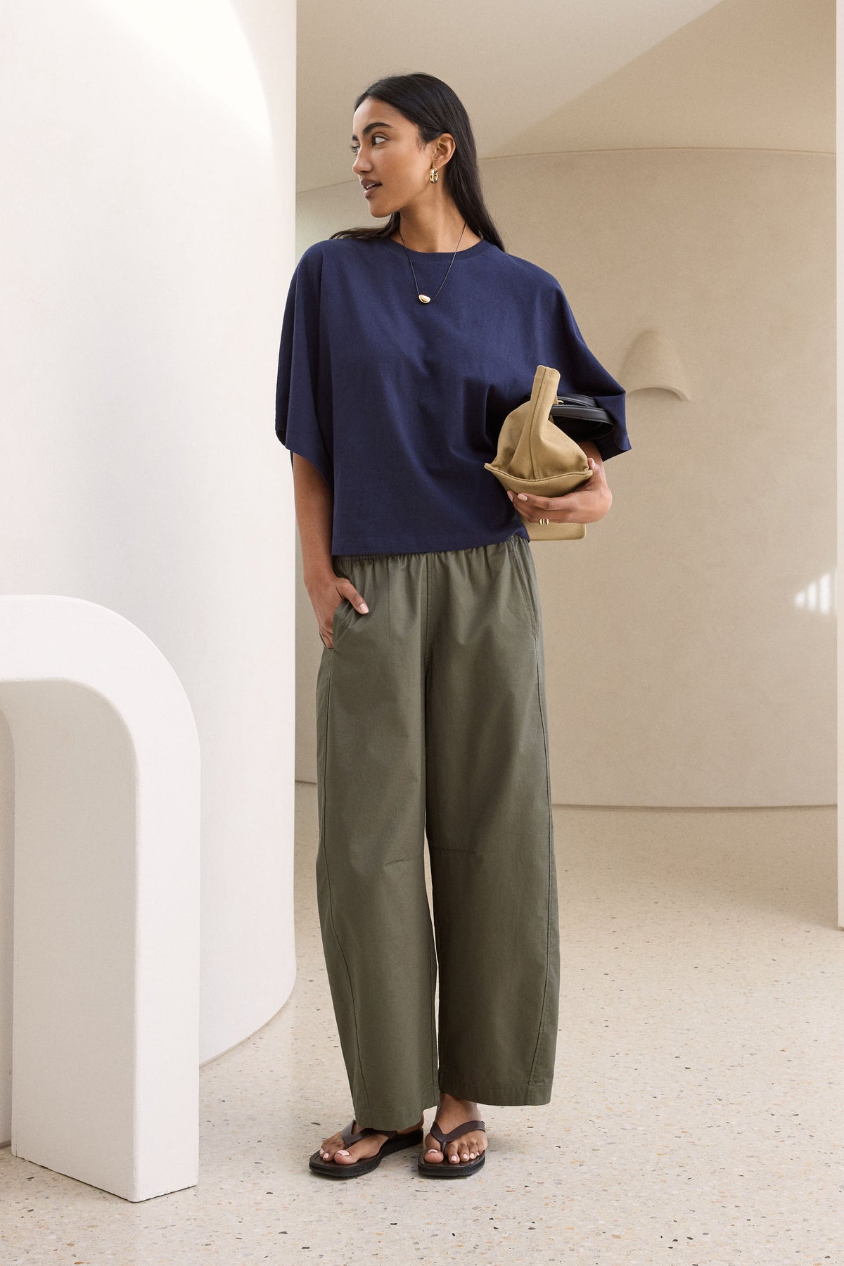 Lucy Relaxed Sleeve Tee - True Navy