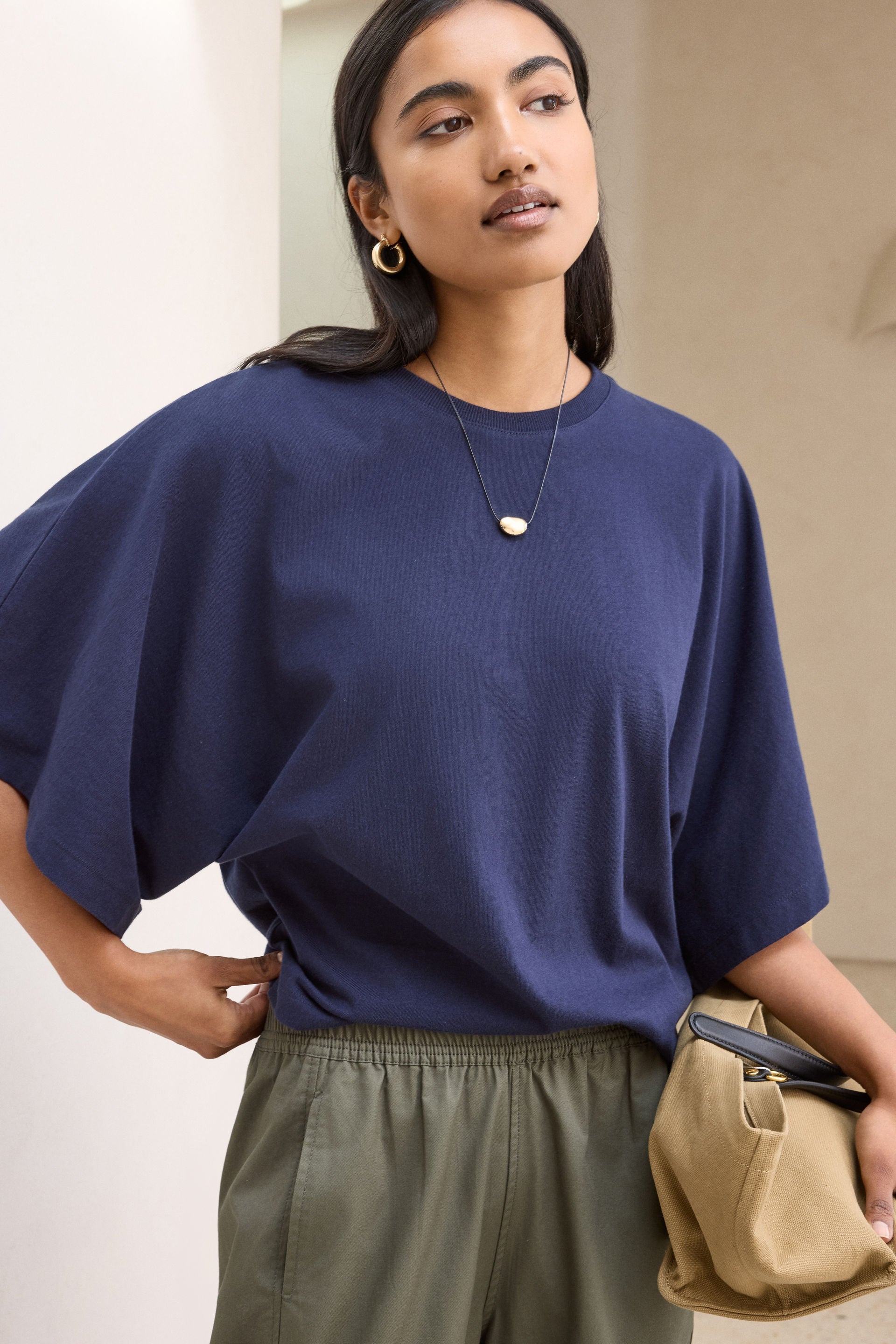 Lucy Relaxed Sleeve Tee - True Navy