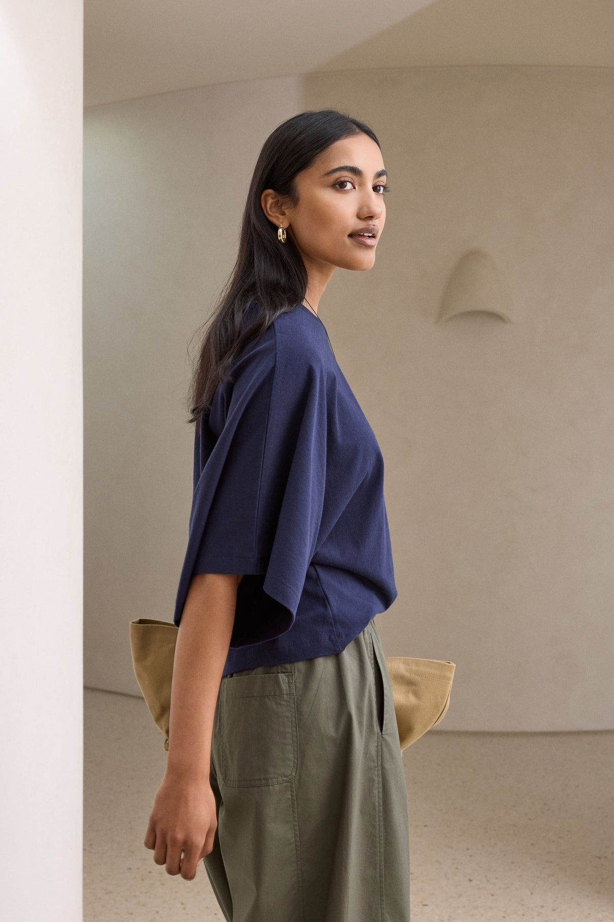 Lucy Relaxed Sleeve Tee - True Navy