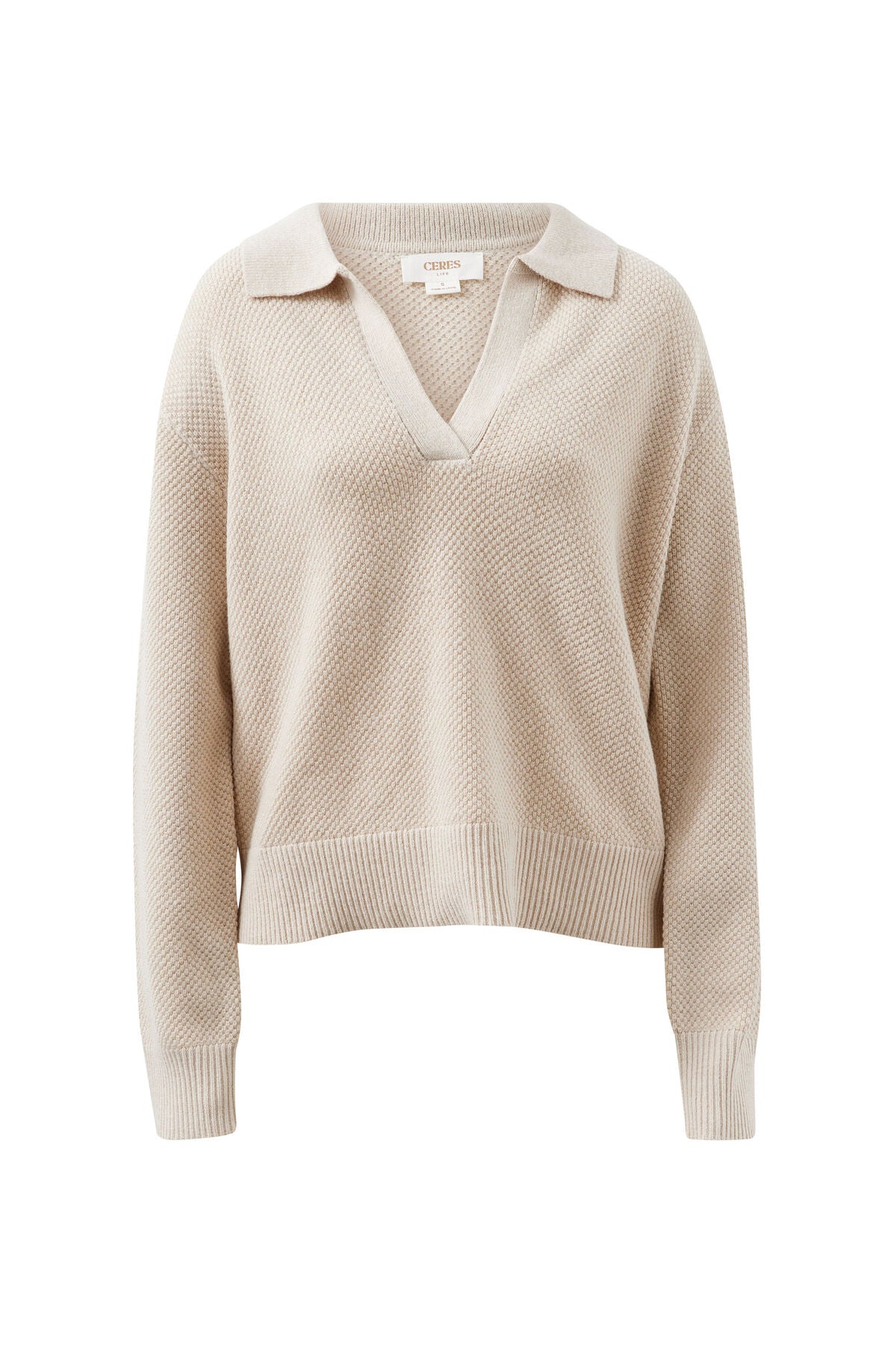 Kira Collared Knit - Oatmeal Marle