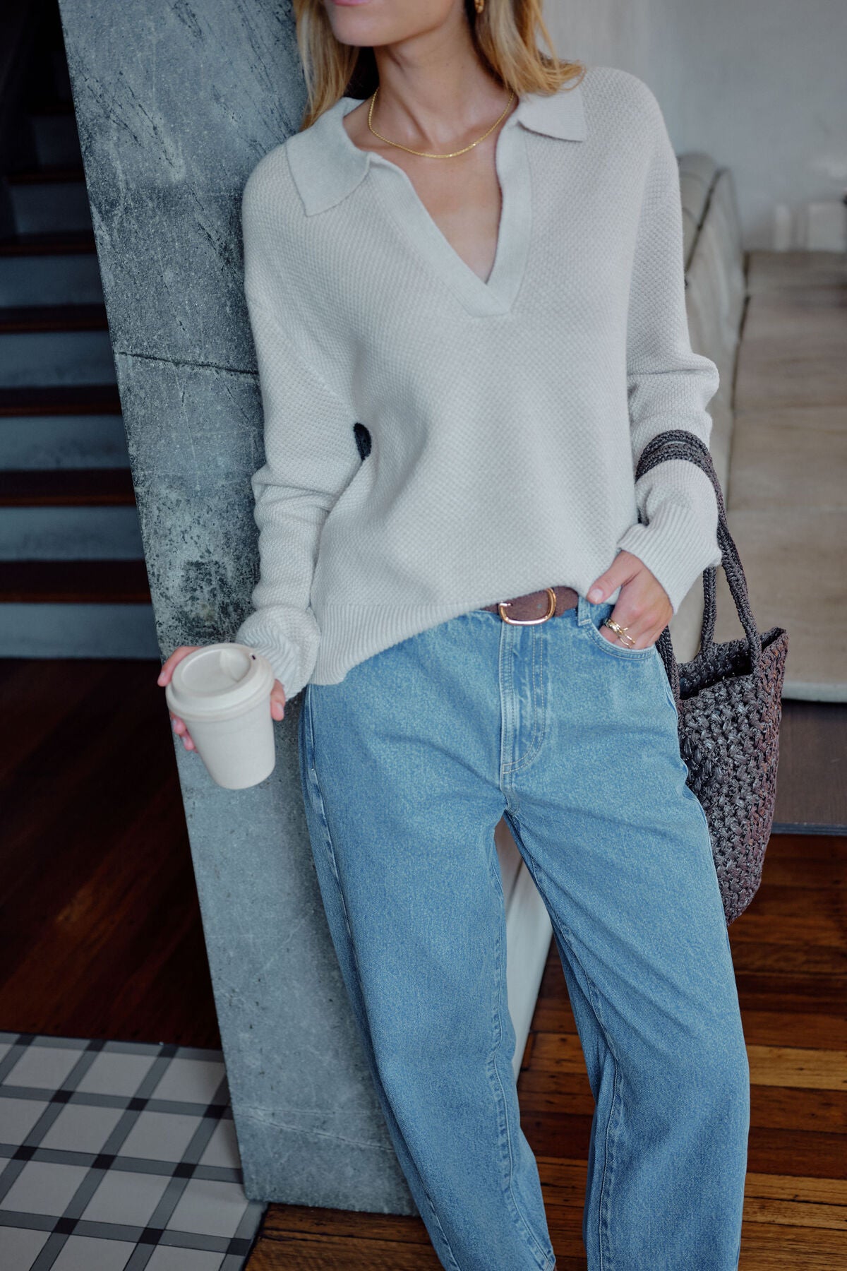 Kira Collared Knit - Oatmeal Marle