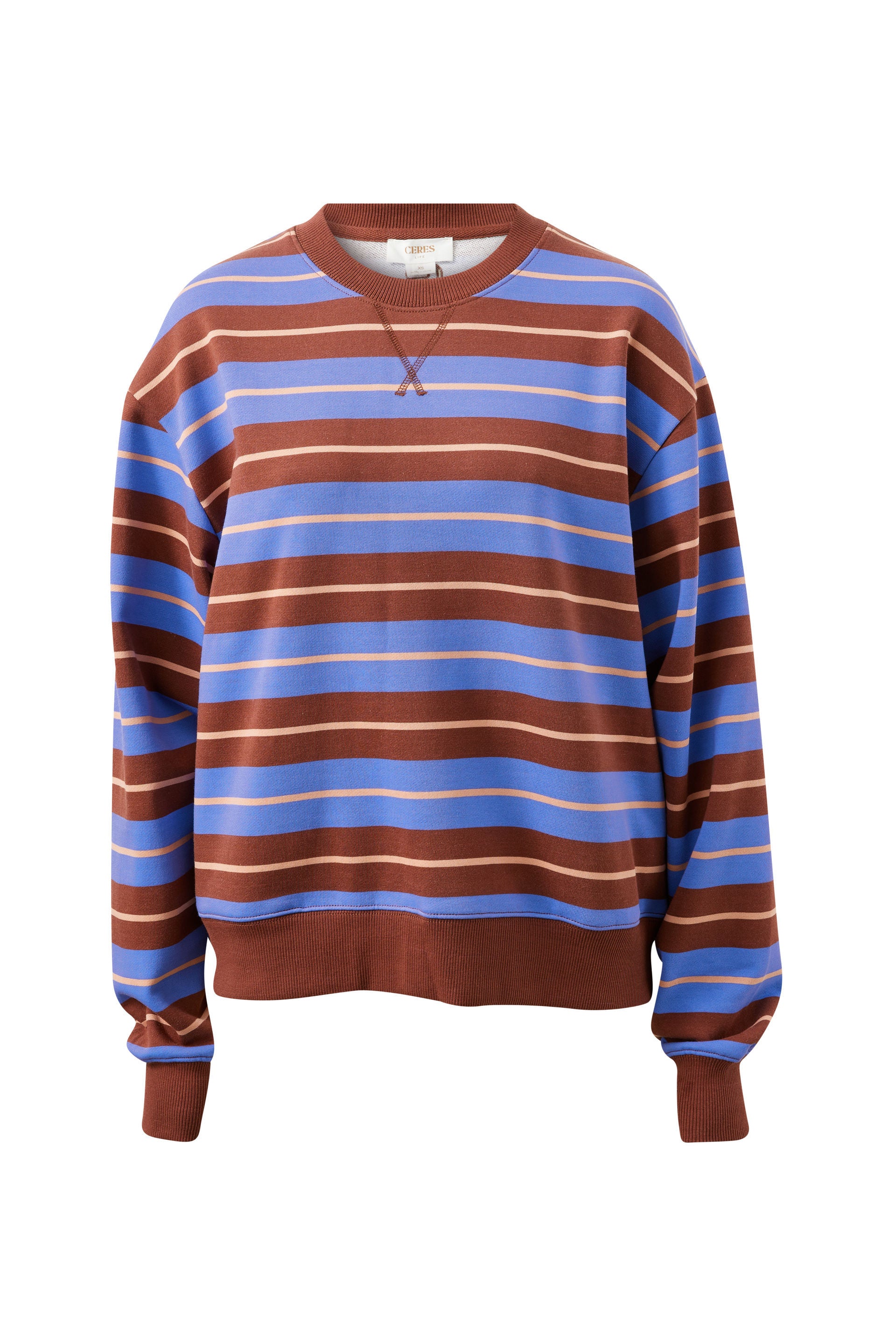 Romy Crew - Vintage blue pink clay burnt toffee stripe